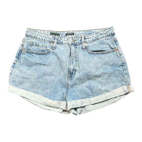 Jean Shorts Woman’s Size 14/32R High Rise Mom Wild Fable Light Wash Cuffed - Picture 1 of 10